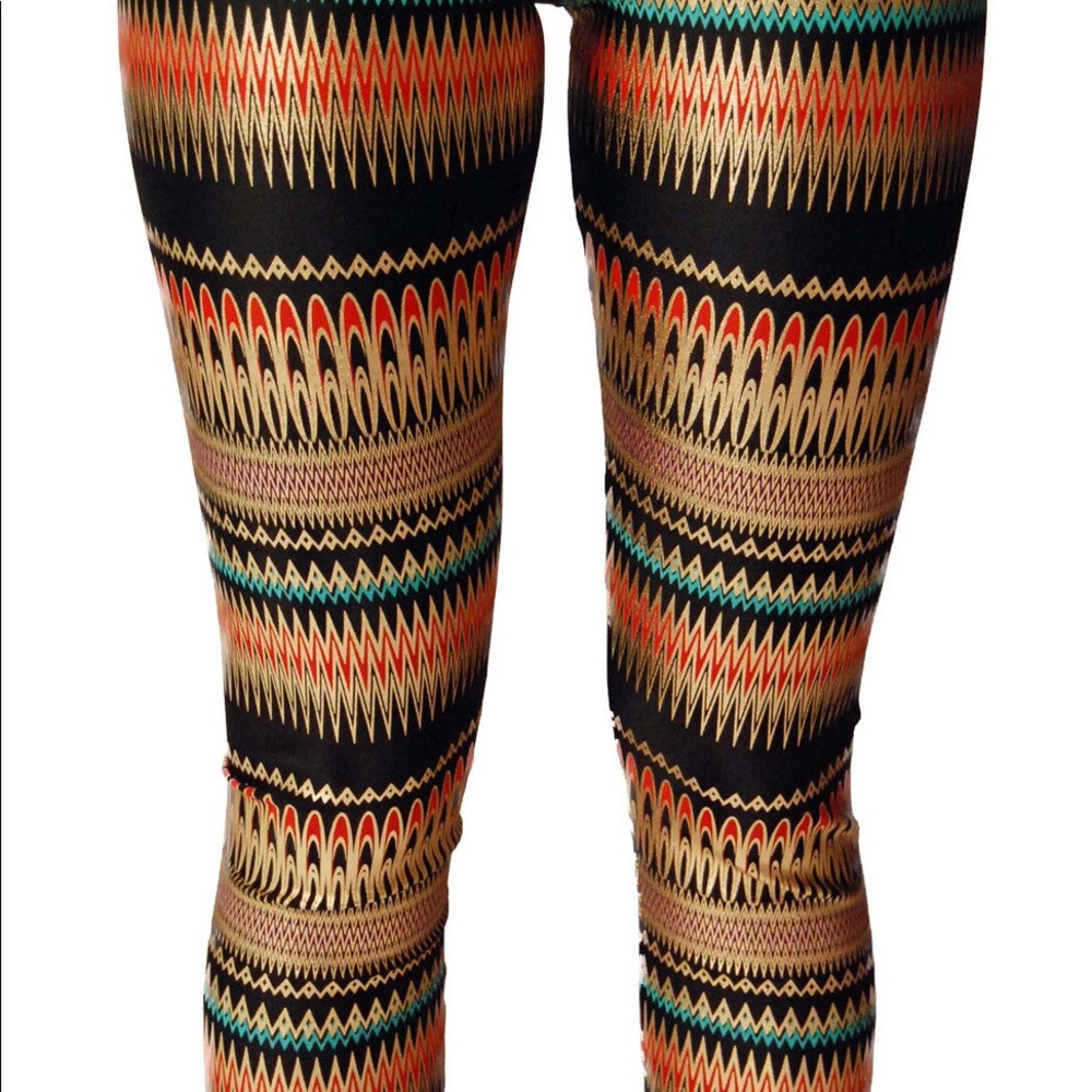 Blackmilk Size Small Gold Zigzag Leggings